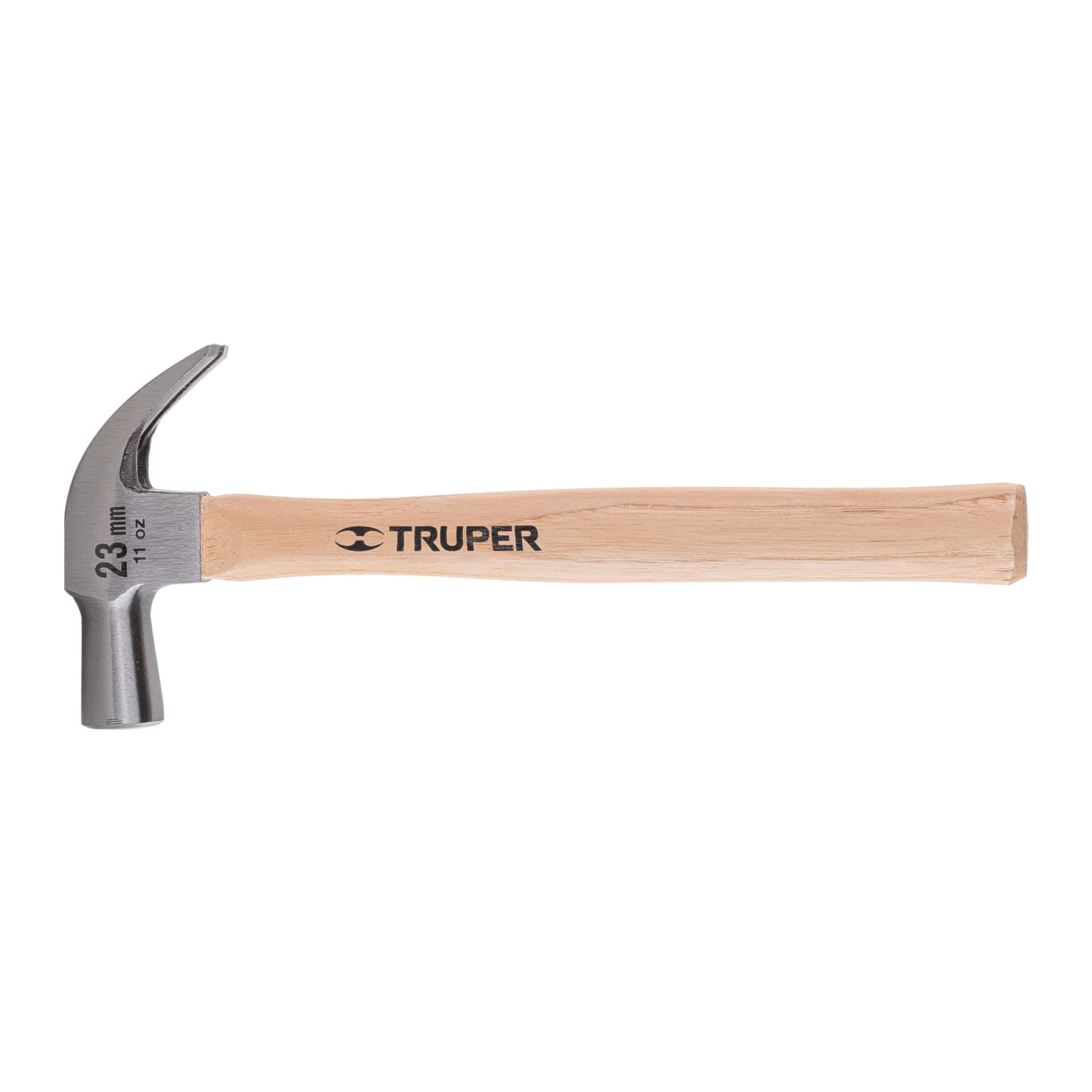 Martillo cabeza conica 23 mm uña curva, mango madera, TRUPER