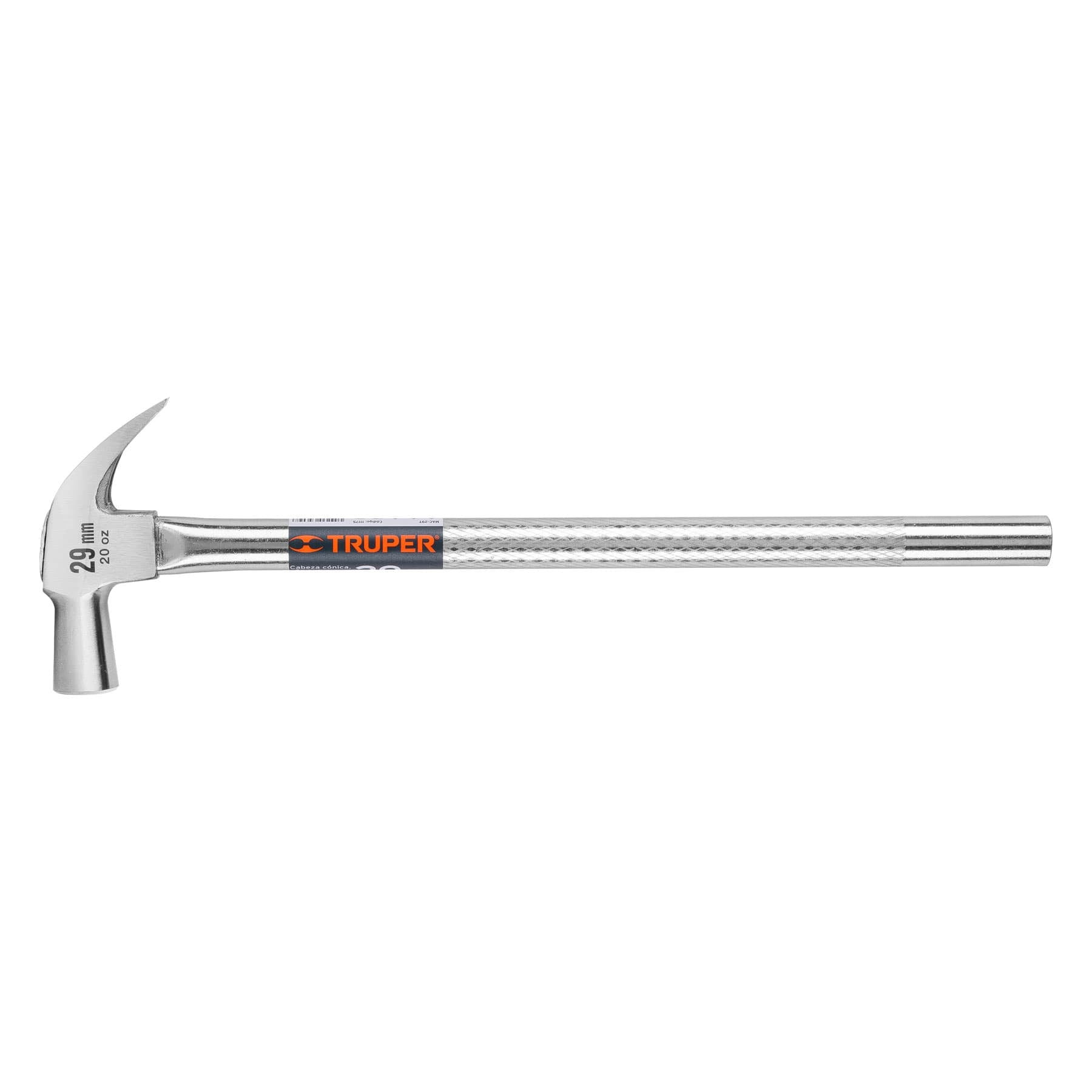 Martillo cabeza conica 29 mm u–a curva, mango tubular,TRUPER
