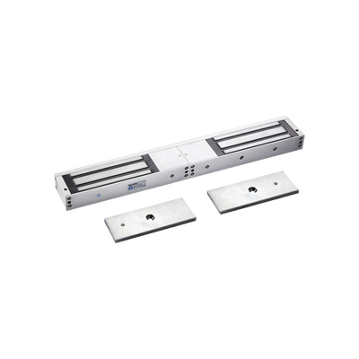 ACCESSPRO - Chapa Magnética Doble para Aplicación en Puertas de Doble Hoja. 1200 lbs(x 2). LED