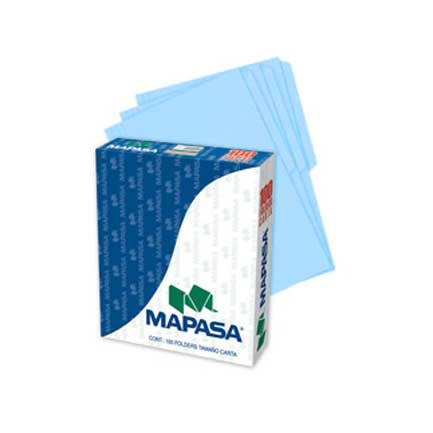 MAPASA - FOLDERS MAPASA AZUL CARTA C/100