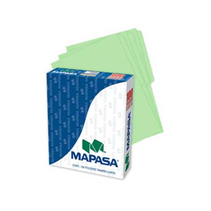 MAPASA - FOLDERS MAPASA VERDE CARTA C/100