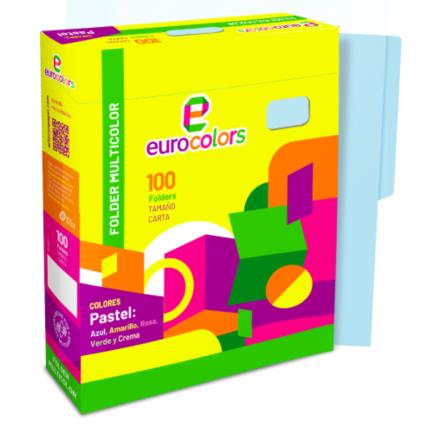 MAPASA - Folder Mapasa Carta Multicolor Color Azul Pastel Pqte 100F