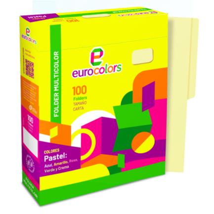 MAPASA - Folder Mapasa Carta Multicolor Color Amarillo Pastel Pqte 100F