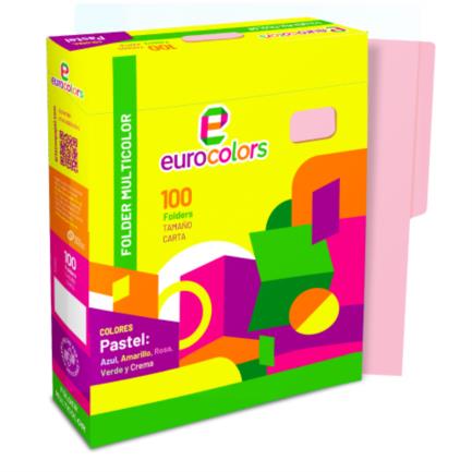 MAPASA - Folder Mapasa Carta Multicolor Color Rosa Pastel Pqte 100F