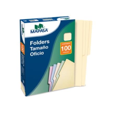 MAPASA - Folder Mapasa Oficio Multicolor Color Crema Pqte 100F