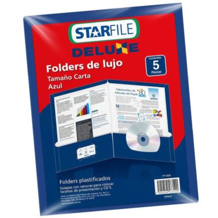 MAPASA - Folder Mapasa Deluxe Carta 24x30 Color Azul C/5 Pzas