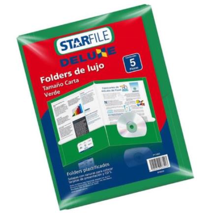 MAPASA - Folder Mapasa Deluxe Carta 24x30 Color Verde C/5 Pzas