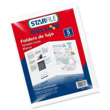 MAPASA - Folder Mapasa Deluxe Carta 24x30 Color Blanco C/5 Pzas