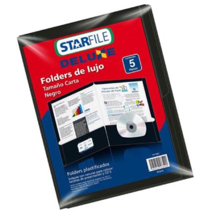 MAPASA - Folder Mapasa Deluxe Carta 24x30 Color Negro C/5 Pzas