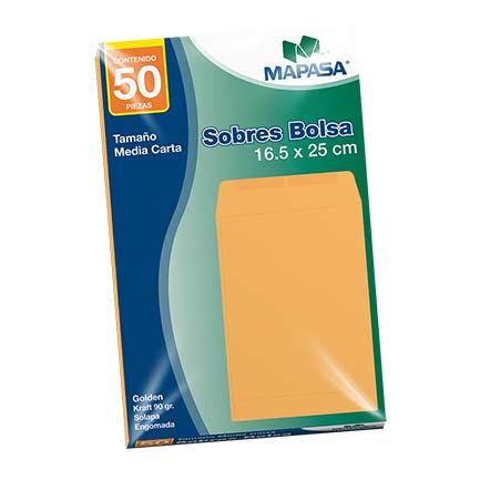 MAPASA - SOBRE BOLSA MAPASA PANUCO 1/2 CTA 10 BOLSAS C/50 C/U