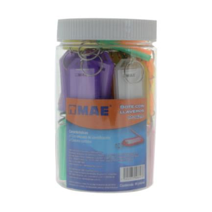 MAE - Bote Mae con 60 Llaveros Colores Surtidos