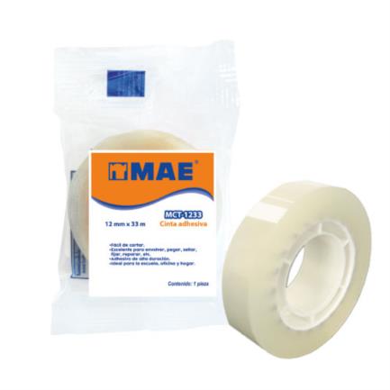 MAE - Cinta Adhesiva Mae MCT-1233 12mmx33m Transparente