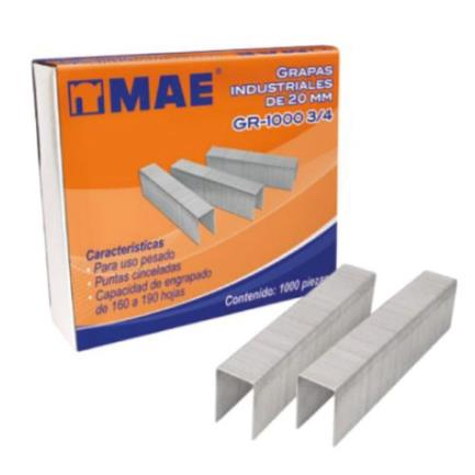 MAE - Grapa de Uso Pesado MAE 3/4 160 a 190 Hojas Caja/1000 Pzas