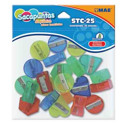 MAE - SACAPUNTAS PLASTICO MAE TRANSLUCIDO C/25 PIEZAS