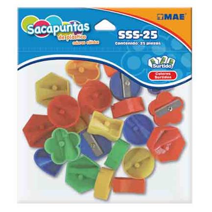 MAE - SACAPUNTAS PLASTICO MAE FIGURAS SURTIDAS C/25 PIEZAS