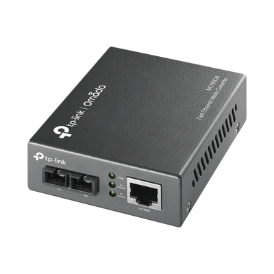 TP-LINK - Convertidor Fibra Óptica Multimodo /  1 Puerto RJ45 10/100 Mbps / Puerto Fibra Óptica SC 100 Mbps / Hasta 2 Km / Plug and Play