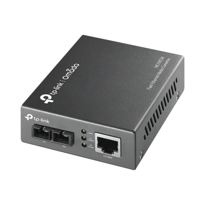 TP-LINK - Convertidor Fibra Óptica Multimodo /  1 Puerto RJ45 10/100 Mbps / Puerto Fibra Óptica SC 100 Mbps / Hasta 2 Km / Plug and Play