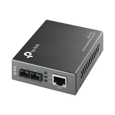 TP-LINK - Convertidor Fibra Óptica Monomodo /  1 Puerto RJ45 10/100 Mbps / Puerto Fibra Óptica SC 100 Mbps / Hasta 20 kilometros / Plug and Play