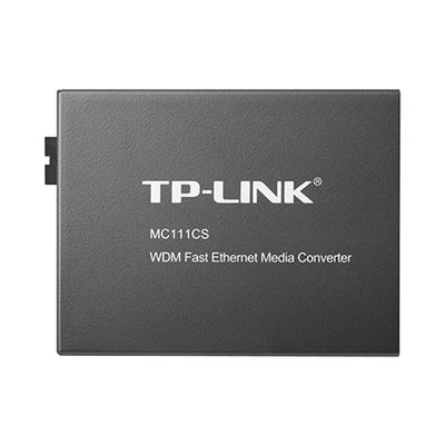 TP-LINK - Convertidor Fibra Óptica WDM Monomodo / 1 puerto RJ45 10/100 Mbps / 1 puerto SC/UPC 100 Mbps /  Hasta 20 Km / Para su Funcionamiento Requiere el Modelo MC112CS / Plug and Play