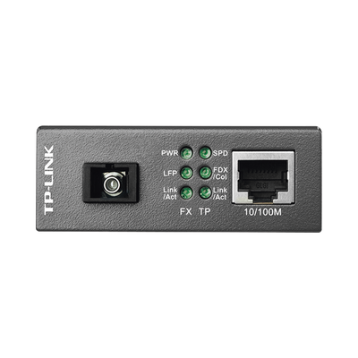 TP-LINK - Convertidor Fibra Óptica WDM Monomodo / 1 puerto RJ45 10/100 Mbps / 1 puerto SC/UPC 100 Mbps /  Hasta 20 Km / Para su Funcionamiento Requiere el Modelo MC111CS / Plug and Play