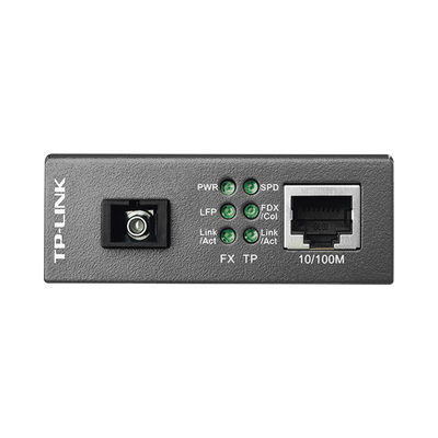 TP-LINK - Convertidor Fibra Óptica WDM Monomodo / 1 puerto RJ45 10/100 Mbps / 1 puerto SC/UPC 100 Mbps /  Hasta 20 Km / Para su Funcionamiento Requiere el Modelo MC111CS / Plug and Play