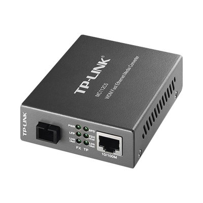 TP-LINK - Convertidor Fibra Óptica WDM Monomodo / 1 puerto RJ45 10/100 Mbps / 1 puerto SC/UPC 100 Mbps /  Hasta 20 Km / Para su Funcionamiento Requiere el Modelo MC111CS / Plug and Play
