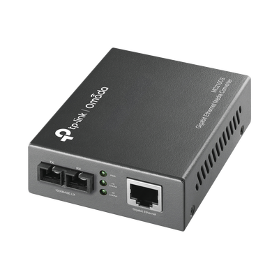 TP-LINK - Convertidor Fibra Óptica Monomodo / 1 Puerto RJ45 10/100/1000 Mbps / Puerto Fibra Óptica SC 1000 Mbps / Hasta 20 Km / Plug and Play