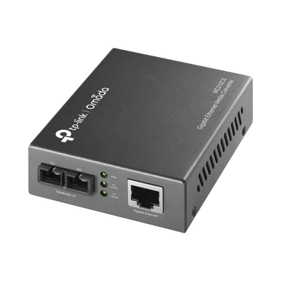 TP-LINK - Convertidor Fibra Óptica Monomodo / 1 Puerto RJ45 10/100/1000 Mbps / Puerto Fibra Óptica SC 1000 Mbps / Hasta 20 Km / Plug and Play