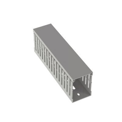 PANDUIT - CANALETA RANURADA DE PVC CON TAPA, TIPO F, 49.5 MM DE ANCHO, 72.4 MM DE ALTO Y 2 M DE LARGO, COLOR GRIS