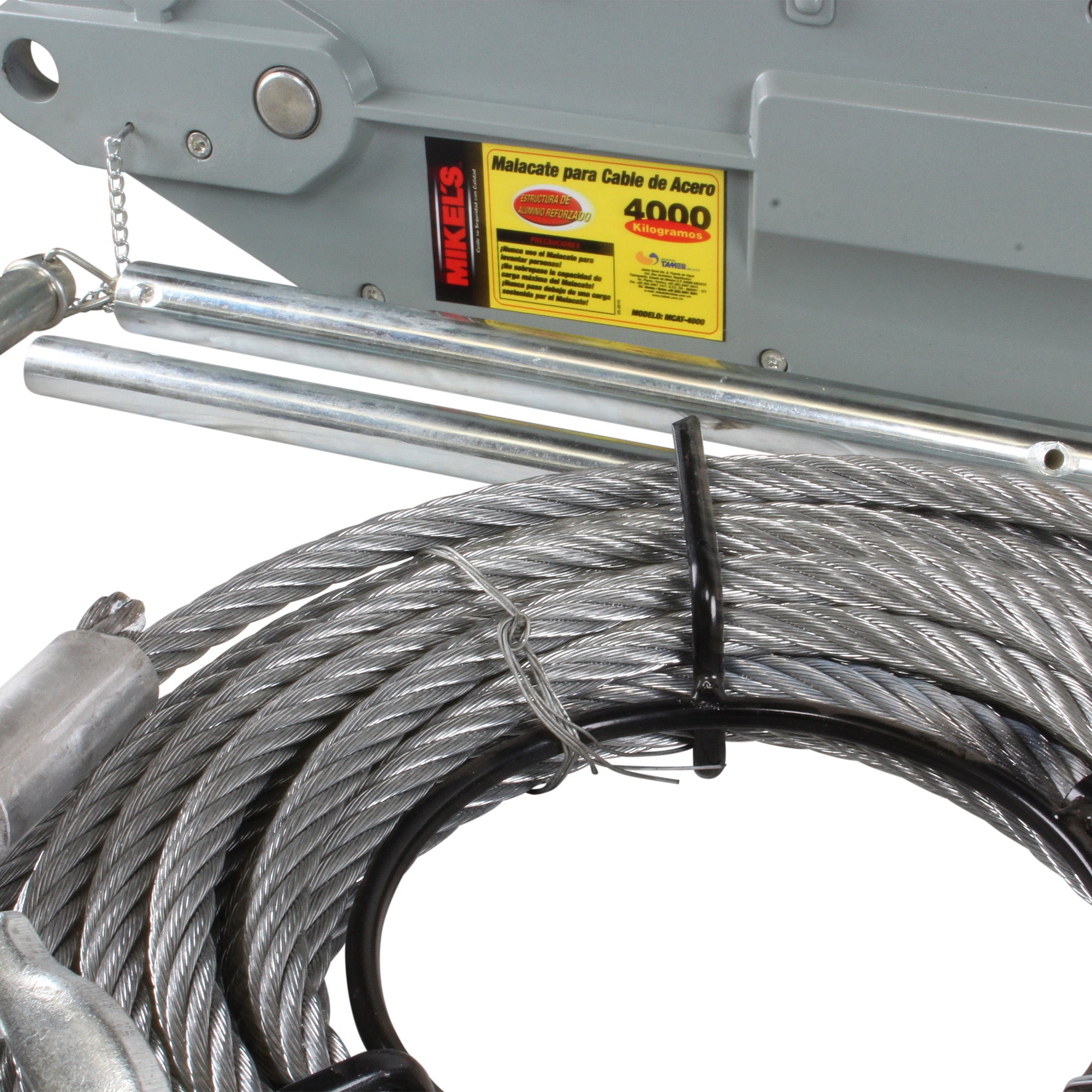 Malacate tirfor 4,000 kgs (ancho cable 16 mm x 20 mts)