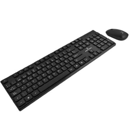 PERFECT CHOICE - Kit de Teclado y Mouse Perfect Choice Dust Inalámbrico USB Silencioso y Antiderrames Color Negro