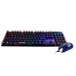 PERFECT CHOICE - Kit Gamer Perfect Choice Teclado Transparente + Mouse Helumo Alámbrico Ergonómico y Resistente