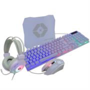 PERFECT CHOICE - Kit Gamer Vortred Berry 4 en 1 Alámbrico Diadema+Mouse+Teclado+Mouse Pad Color Lila