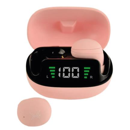 PERFECT CHOICE - Audífonos Inalámbricos Perfect Choice TWS Mini Tiny Beats con Indicador de Carga Color Rosa