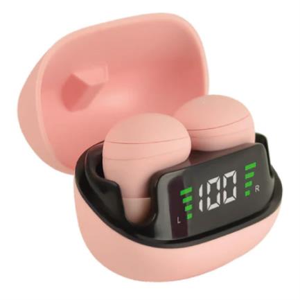 PERFECT CHOICE - Audífonos Inalámbricos Perfect Choice TWS Mini Tiny Beats con Indicador de Carga Color Rosa