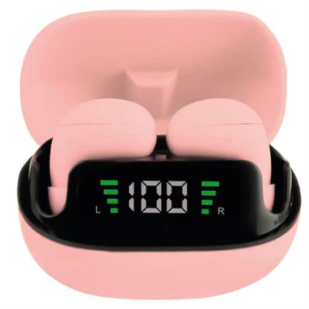 PERFECT CHOICE - Audífonos Inalámbricos Perfect Choice TWS Mini Tiny Beats con Indicador de Carga Color Rosa