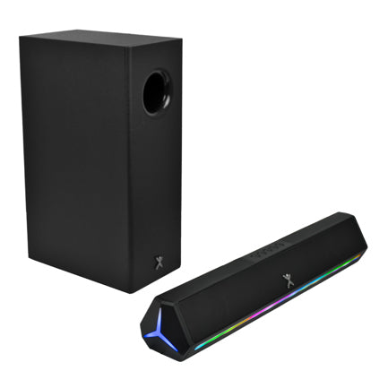 PERFECT CHOICE - Barra de Audio Perfect Choice Emphoria iluminción RGB 2.1 con Subwoofer 70W  Color Negro