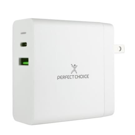 PERFECT CHOICE - Cargador de Pared Perfect Choice 65W USB-C para Laptop/Tablet/Smartphone