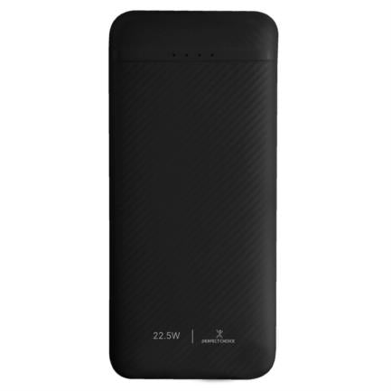 PERFECT CHOICE - Power Bank PERFECT CHOICE Carga Rápida 22.5W con Cable Tipo C Bolt Negro