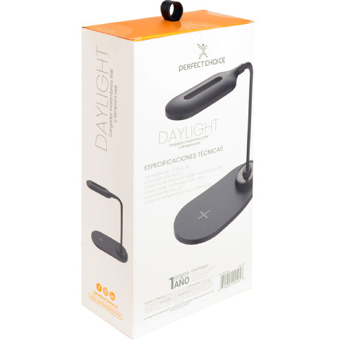 PERFECT CHOICE - CARGADOR INALAMBRICO PERFECT CHOICE CON LAMPARA LED  DAYLIGHT