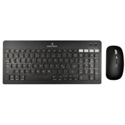 PERFECT CHOICE - Kit Perfect Choice Teclado+Ratón 2.4Ghz+Bluetooth Recargable USB-C/USB-A Zebrary Negro
