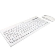 PERFECT CHOICE - Kit Perfect Choice Teclado+Ratón 2.4Ghz+Bluetooth Recargable USB-C/USB-A Zebrary Blanco