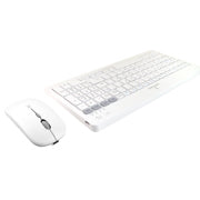 PERFECT CHOICE - Kit Perfect Choice Teclado+Ratón 2.4Ghz+Bluetooth Recargable USB-C/USB-A Zebrary Blanco