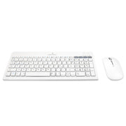 PERFECT CHOICE - Kit Perfect Choice Teclado+Ratón 2.4Ghz+Bluetooth Recargable USB-C/USB-A Zebrary Blanco