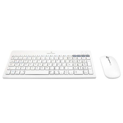 PERFECT CHOICE - Kit Perfect Choice Teclado+Ratón 2.4Ghz+Bluetooth Recargable USB-C/USB-A Zebrary Blanco