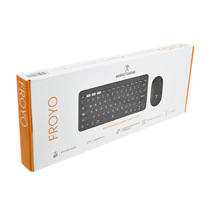 PERFECT CHOICE - Kit Perfect Choice de Teclado y Mouse Inalámbrico Ergonómico 1000 dpi Froyo Color Negro