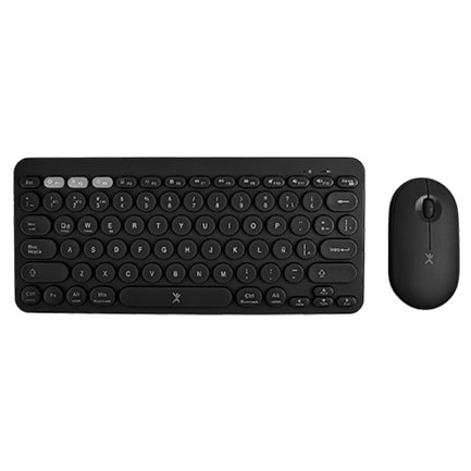 PERFECT CHOICE - Kit Perfect Choice de Teclado y Mouse Inalámbrico Ergonómico 1000 dpi Froyo Color Negro