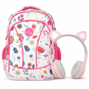 PERFECT CHOICE - Kit Perfect Choice de Mochila Brooklyn Flores y Audífonos Catto color Rosa