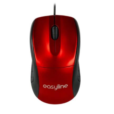 PERFECT CHOICE - Mouse Easy Line Óptico Alámbrico USB 1200dpi Color Rojo