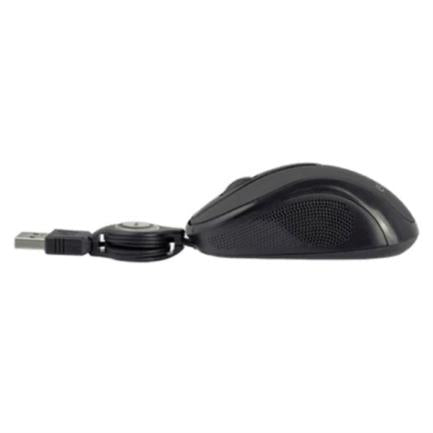 PERFECT CHOICE - Mini Mouse Easy Line Óptico Retráctil Alámbrico 1000dpi Color Negro